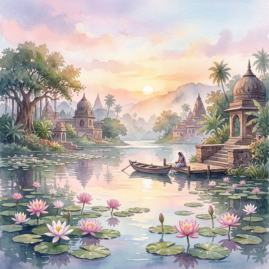 Dawn at the Lotus Pond